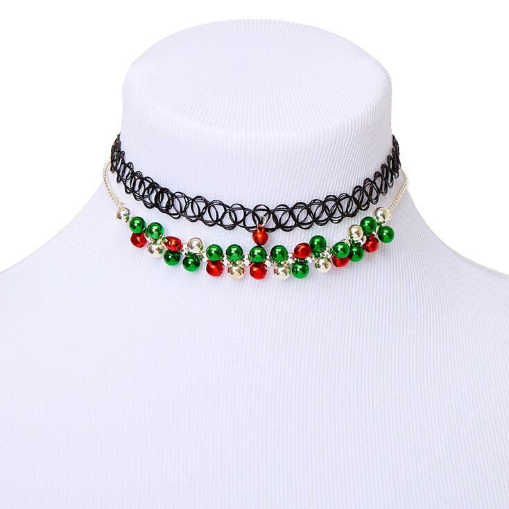 Christmas Bell Choker Necklaces - 2 Pack,