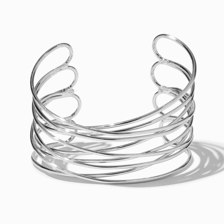 Silver-tone Wire Cuff Bracelet ,