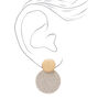 Mixed Metal 1&quot; Glitter Circle Drop Earrings,