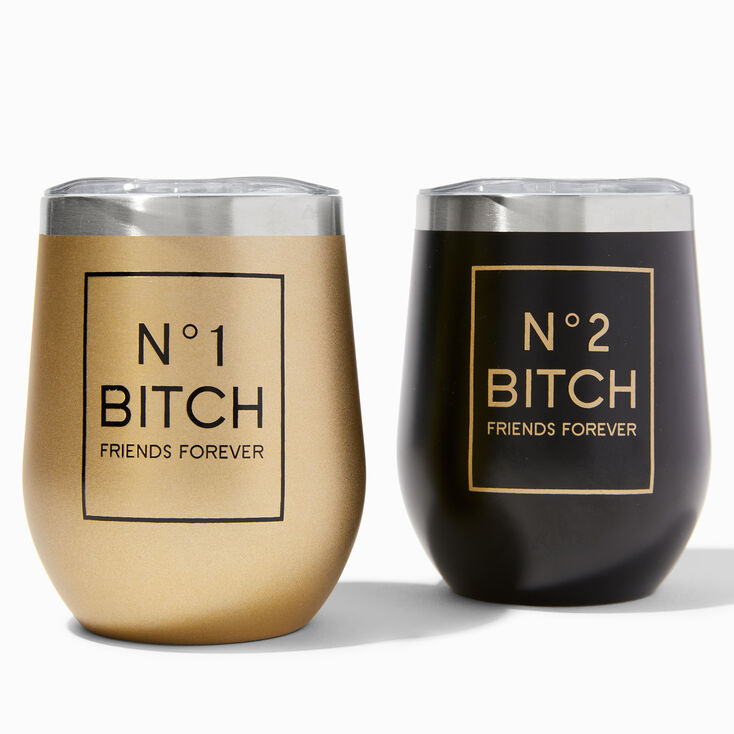 Best Bitches Best Friends Travel Wine Tumbler Set - 2 Pack,