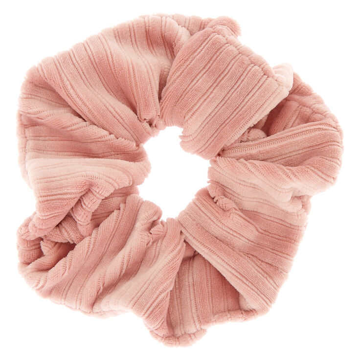 Ribbed Velvet Hair Scrunchie - Pink,