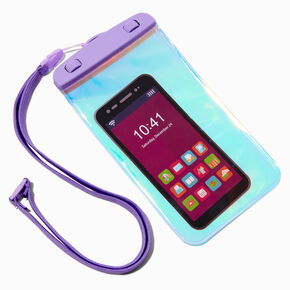 Holographic Waterproof Phone Pouch with Lanyard Strap,