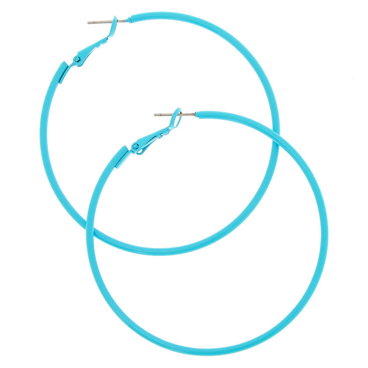 60MM Teal Hoop Earrings,