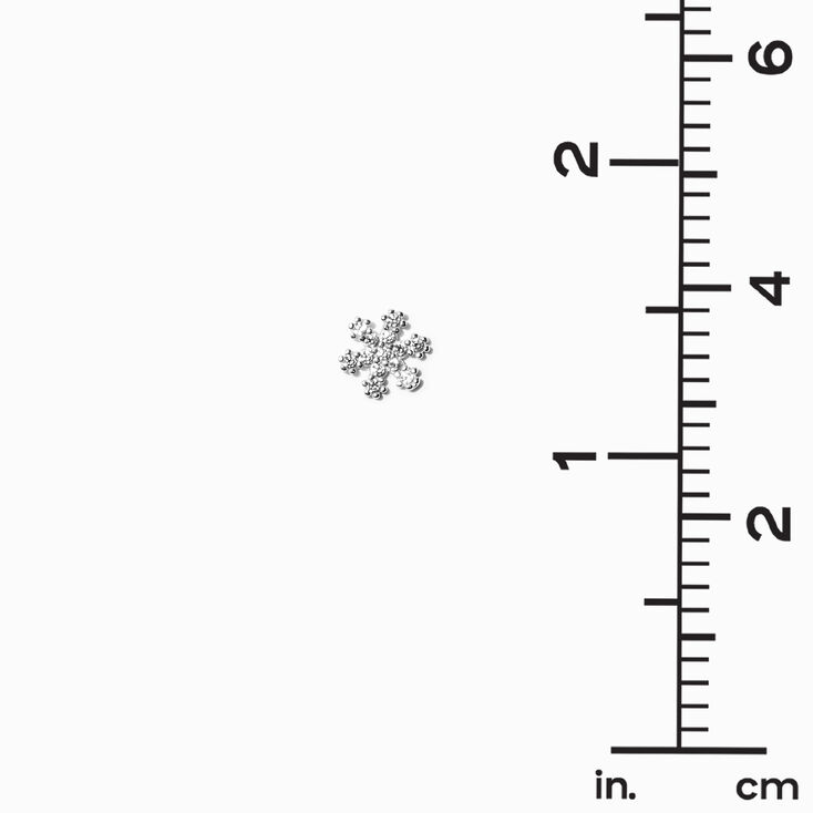 Sterling Silver Cubic Zirconia Snowflake Stud Earrings,