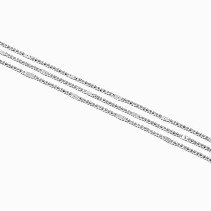 Silver Triple Y-Neck Fringe Necklace,