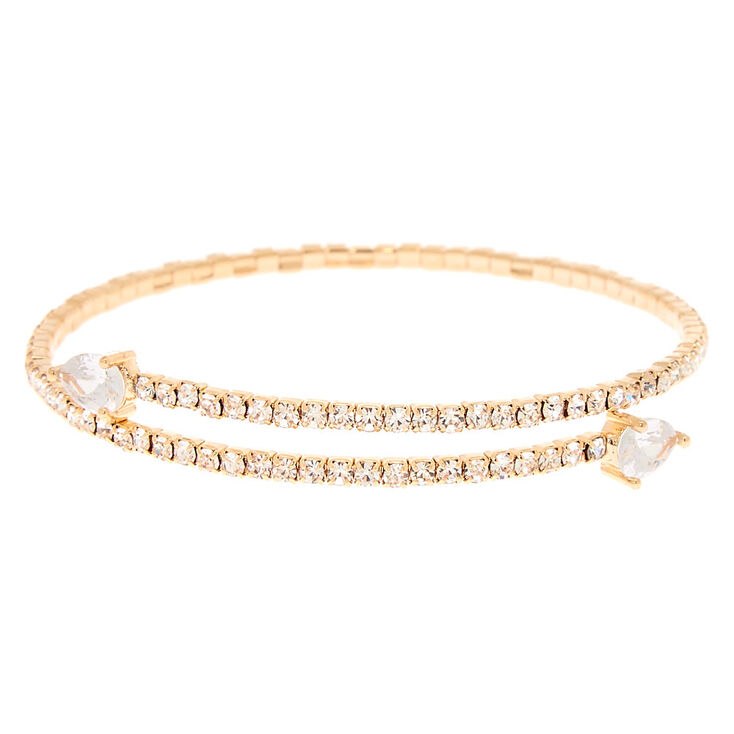 Gold Rhinestone Wrap Bracelet,