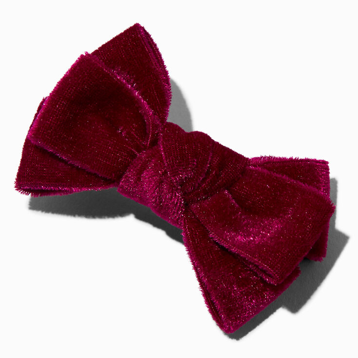 Pink &amp; Black Velvet Bow Hair Clips - 2 Pack,