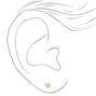 Sterling Silver Rainbow Crystal Heart Stud Earrings,