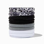 Black &amp; White Floral Rolled Hair Ties - 10 Pack,