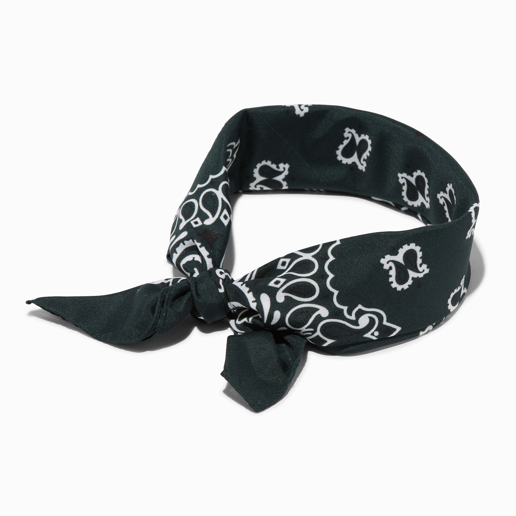 Hunter Green Paisley Bandana Headwrap