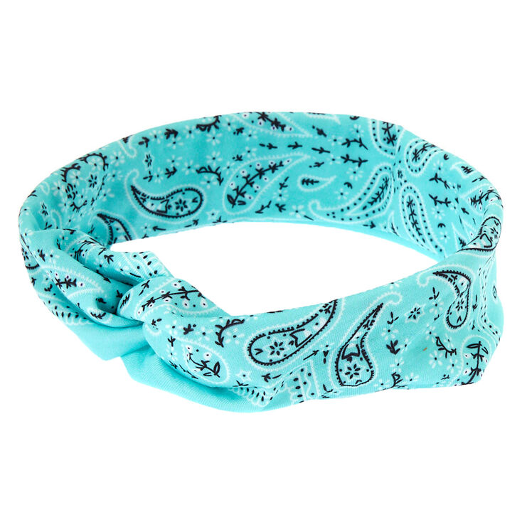 Paisley Bandana Headwrap - Turquoise,