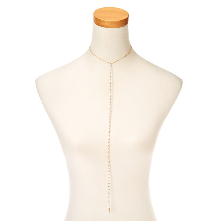 Gold-Tone & Pearl Choker + Single Long Strand Necklace,