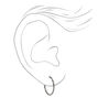ICING Select Silver Titanium 14MM Sleek Hoop Earrings,