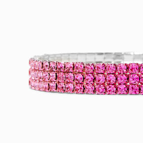 Pink Ombr&eacute; Rhinestone Stretch Bracelet,