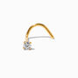 18kt Gold Plated Titanium Cubic Zirconia 20G Nose Stud,