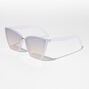Frosted Cat Eye Mirrored Sunglasses - White,