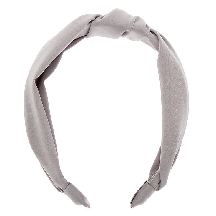 Satin Knotted Headband - Silver,
