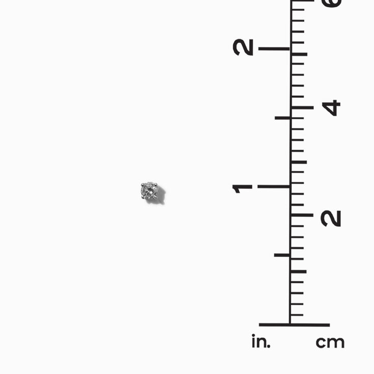 ICING Select Sterling Silver 1/20 ct. tw. Round Basket Lab Grown Diamond 2MM Stud Earrings,