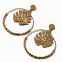 Gold-tone Monstera Leaf 2&quot; Drop Earrings,