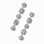 Silver-tone Rhinestone Snake Chain 3&quot; Linear Drop Earrings,