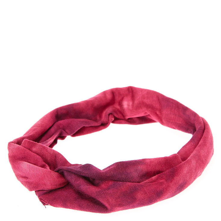 Tie Dye Maroon Knotted Headwrap,