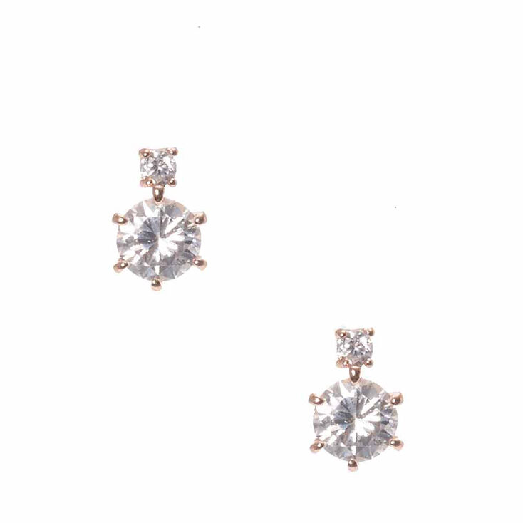 Rose Gold Cubic Zirconia Stud Earrings Icing Us Rose Gold Cubic Zirconia Stud Earrings