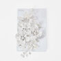 Pearlized Crystal Flower Hair Clip - White,