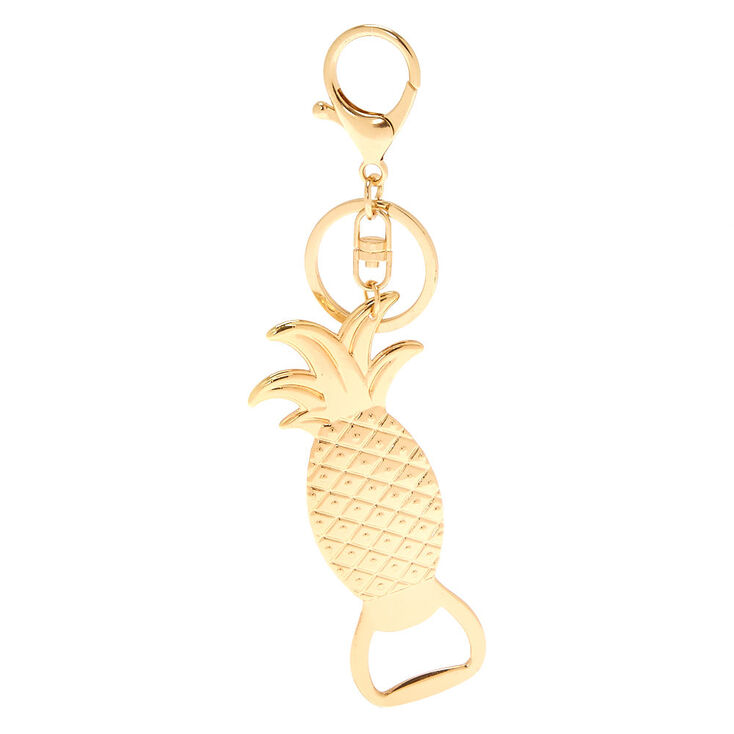 Pineapple Bottle Opener Keychain - Gold,