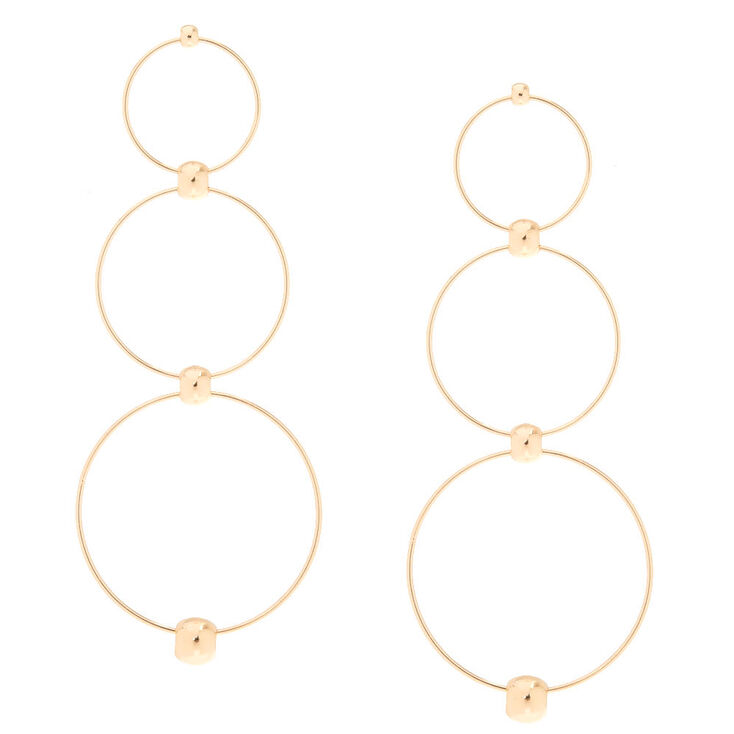 Gold-Tone Circle Drop Earrings,