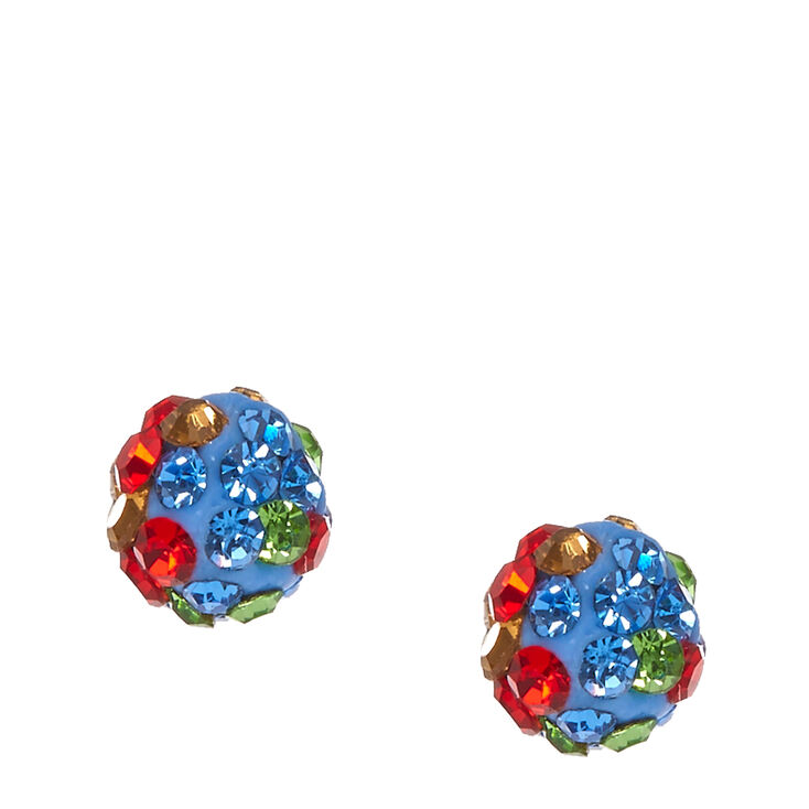 Multi- Tone Gray Fireball Stud Earrings,