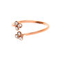Sterling Silver Rose Gold Open Crystal Toe Ring,