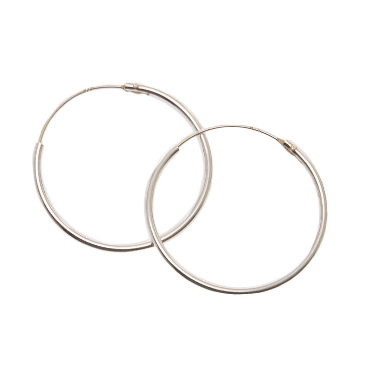 925mm Sterling Silver Endless Loop Earrings,