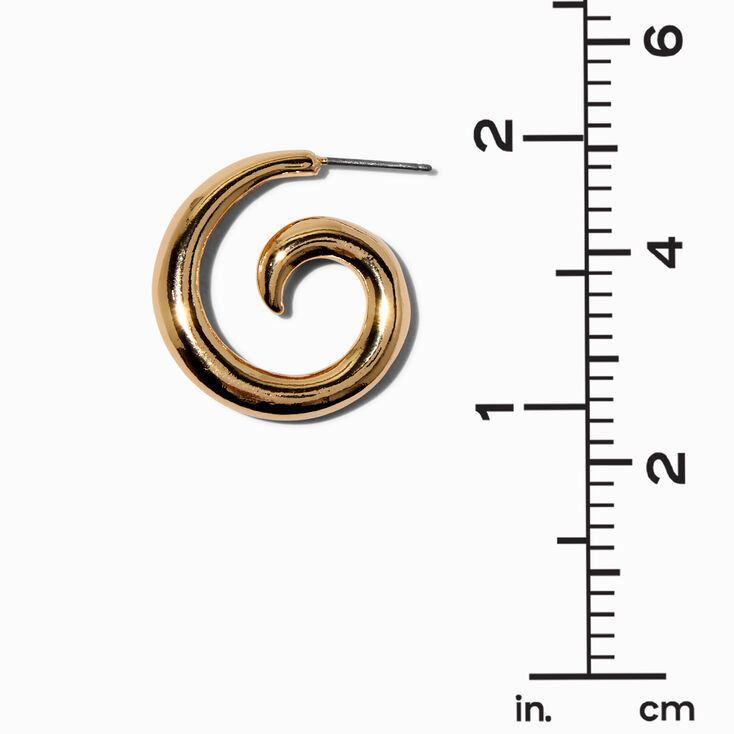 Gold-tone Thick Swirl Hoop Earrings,