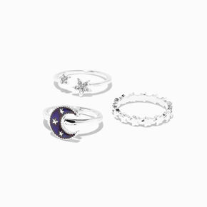 Silver Celestial Mood Ring Set - 3 Pack,
