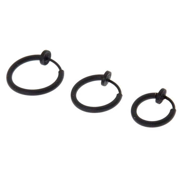 Matte Black Faux Cartilage Earrings,