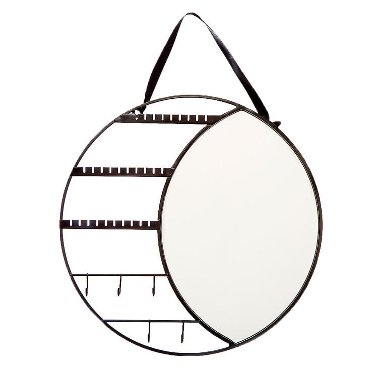 Lunar Eclipse Hanging Jewelry Holder Mirror - Black,