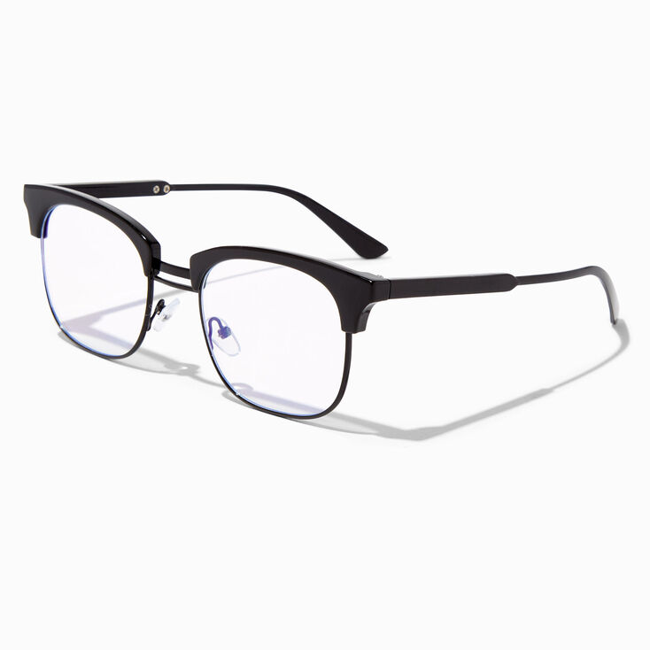 Solar Blue Light Reducing Black Browline Clear Lens Frames,