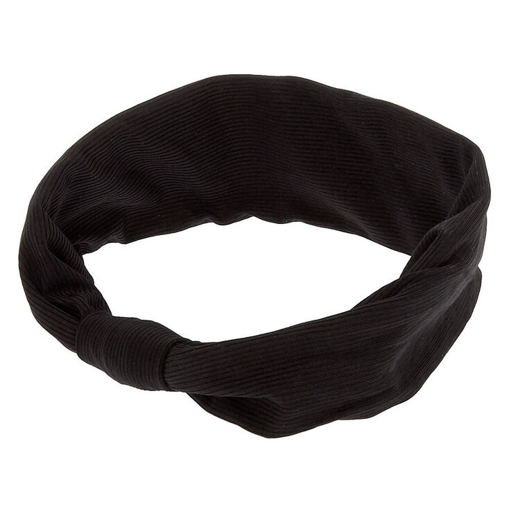 Wide Knotted Headwrap - Black,