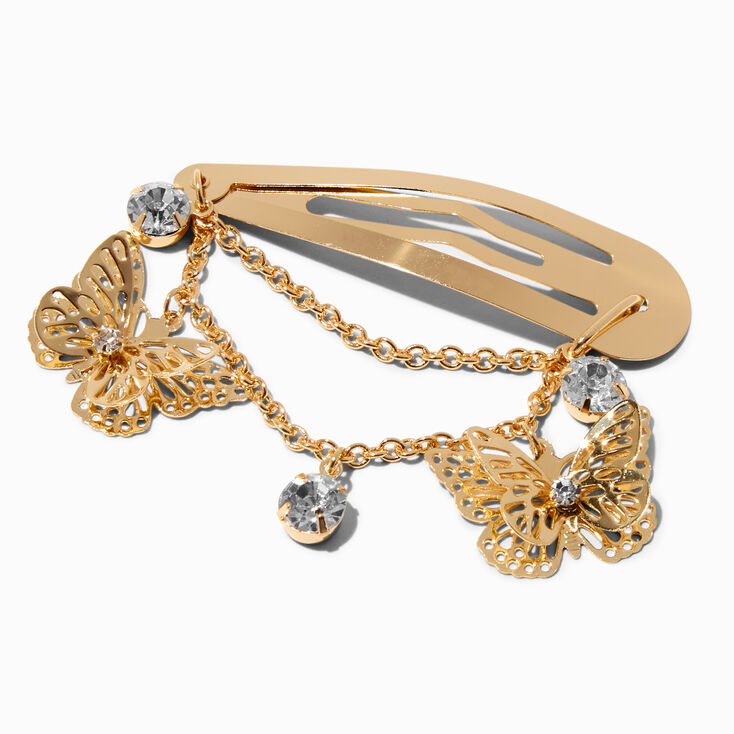 Gold-Tone Butterfly Swag Snap Hair Clip,