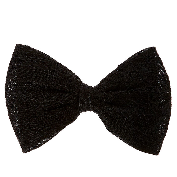 Black Floral Lace Bow Hair Clip,