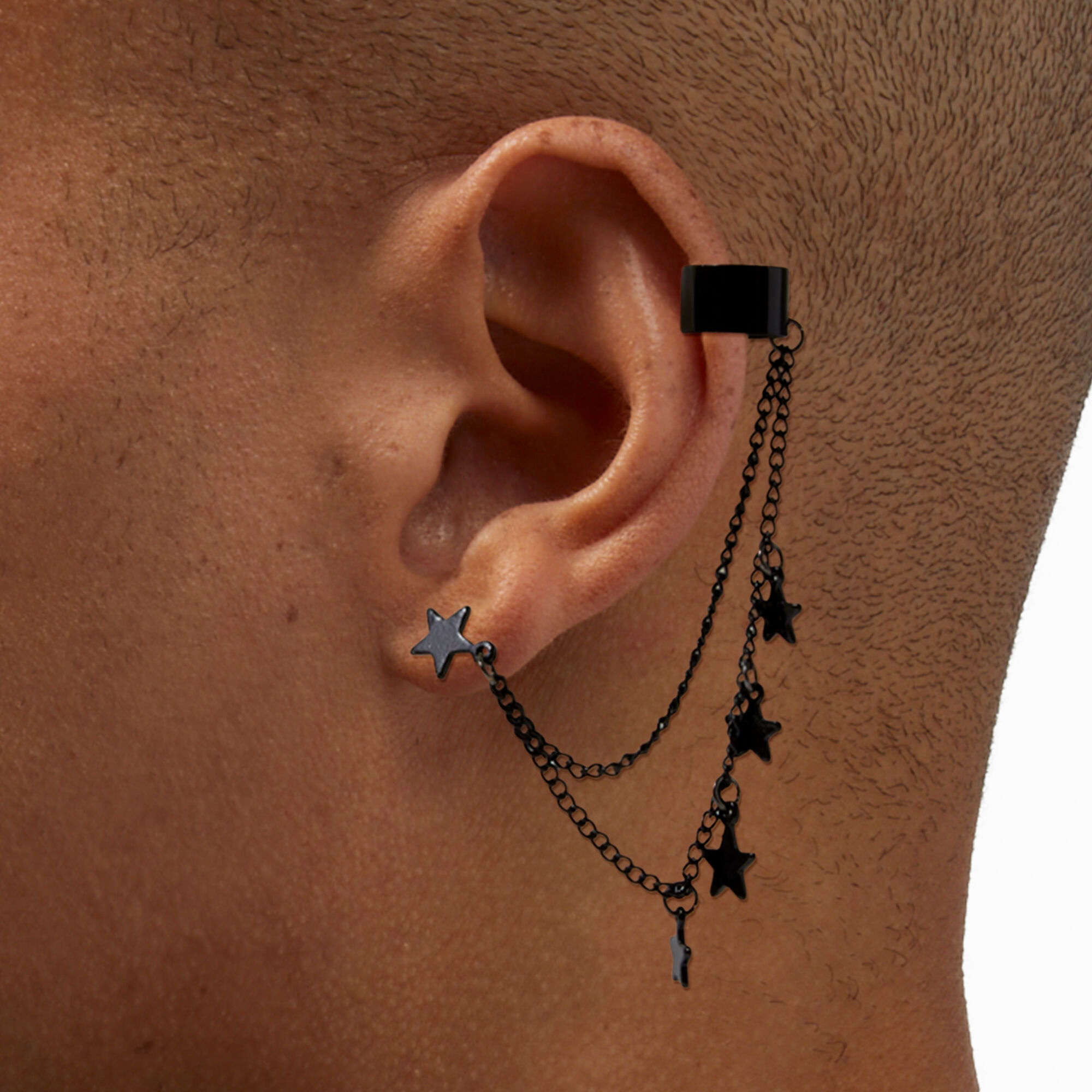 Black star drop earrings hotsell