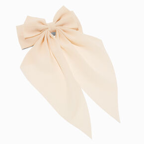 Ivory Bow Long Tail Barrette Hair Clip,