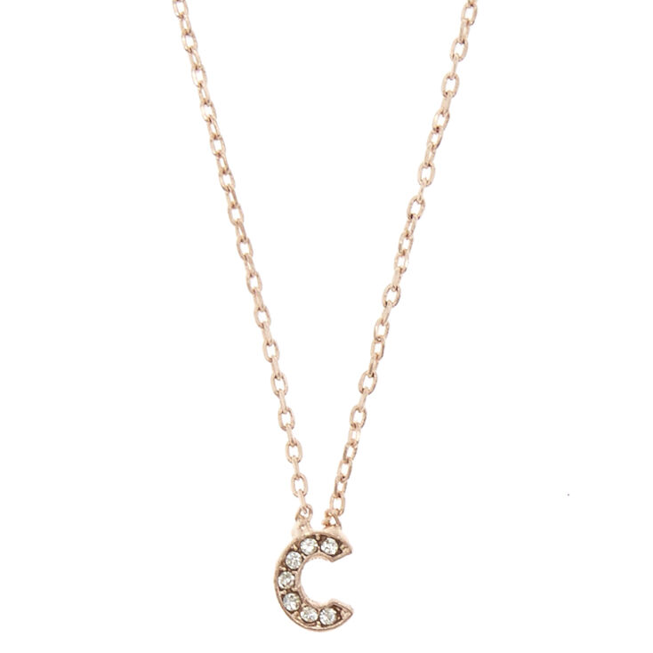 Rose Gold-Tone "C" Initial Pendant Necklace,