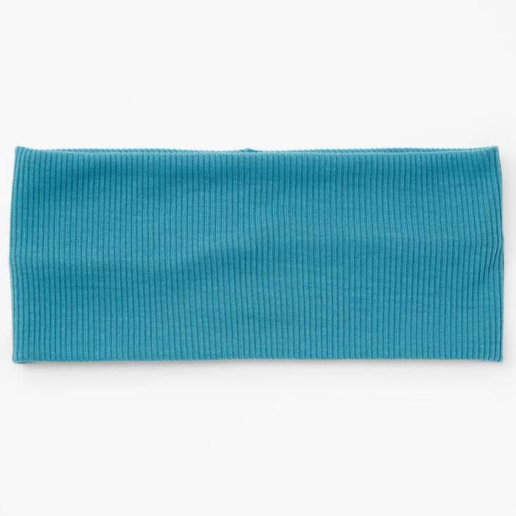 Flat Ribbed Headwrap - Teal,