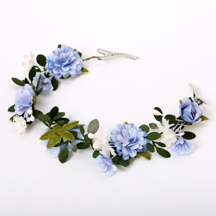 Flower Hair Swag - Dusty Blue,