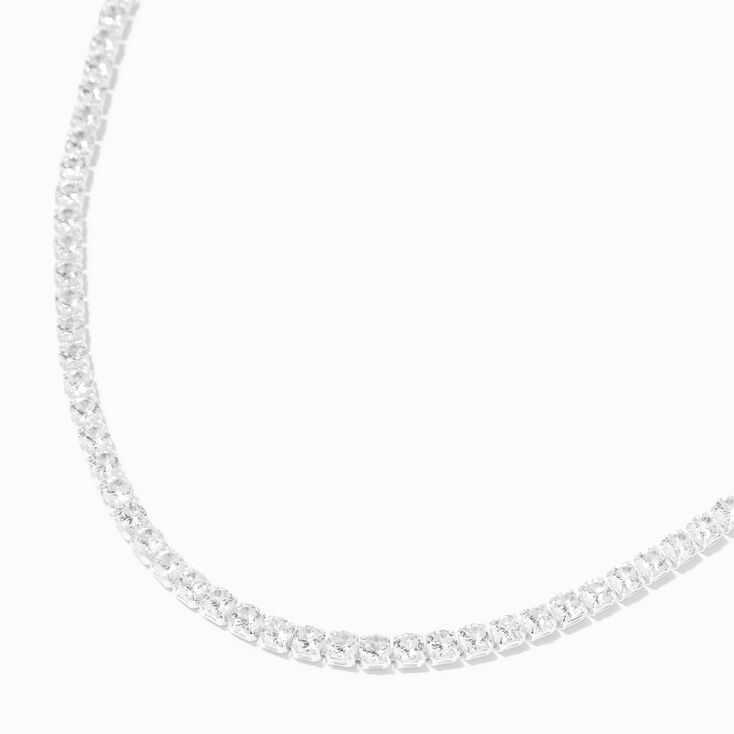 Silver Crystal Chain Necklace,
