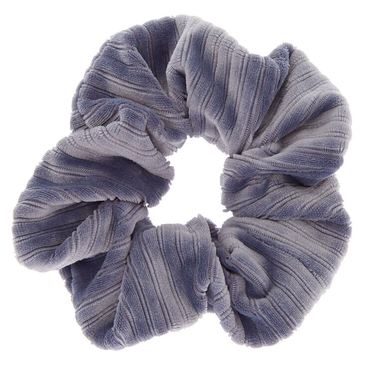 Ribbed Velvet Hair Scrunchie - Blue,