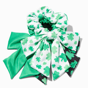St. Patrick&#39;s Day Green Shamrock Bow Hair Scrunchies - 3 Pack,
