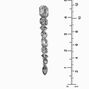 Silver-tone Crystal Gemstone 4&quot; Linear Drop Earrings,