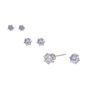 Silver Cubic Zirconia Round Stud Earrings - 3MM, 4MM, 5MM,